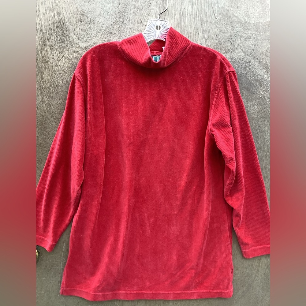 Red Ribbed Tunic Style Top by Bold Spirit